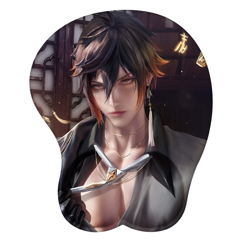 Anime 3D Mouse Pad Zhongli Genshin Impact Wrist Rest Silicone Sexy Creative Gaming Mousepad Mat