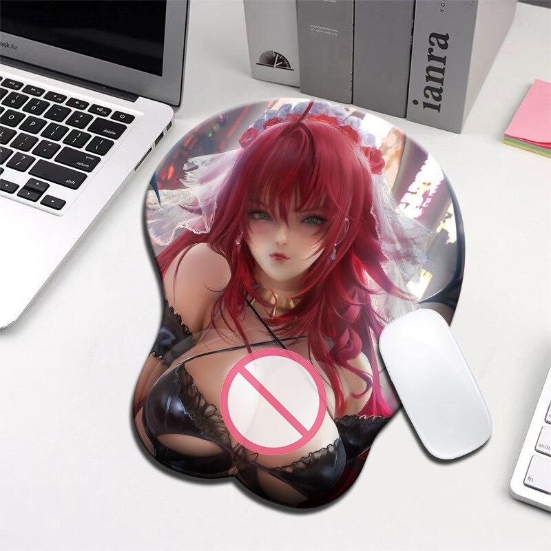 Rias Gremory 3D Mousepad High School DxD Hand Wrist Rest Sexy Soft Silica Gel Silicone Mouse Pad Mat Oppai Office Otaku Gift