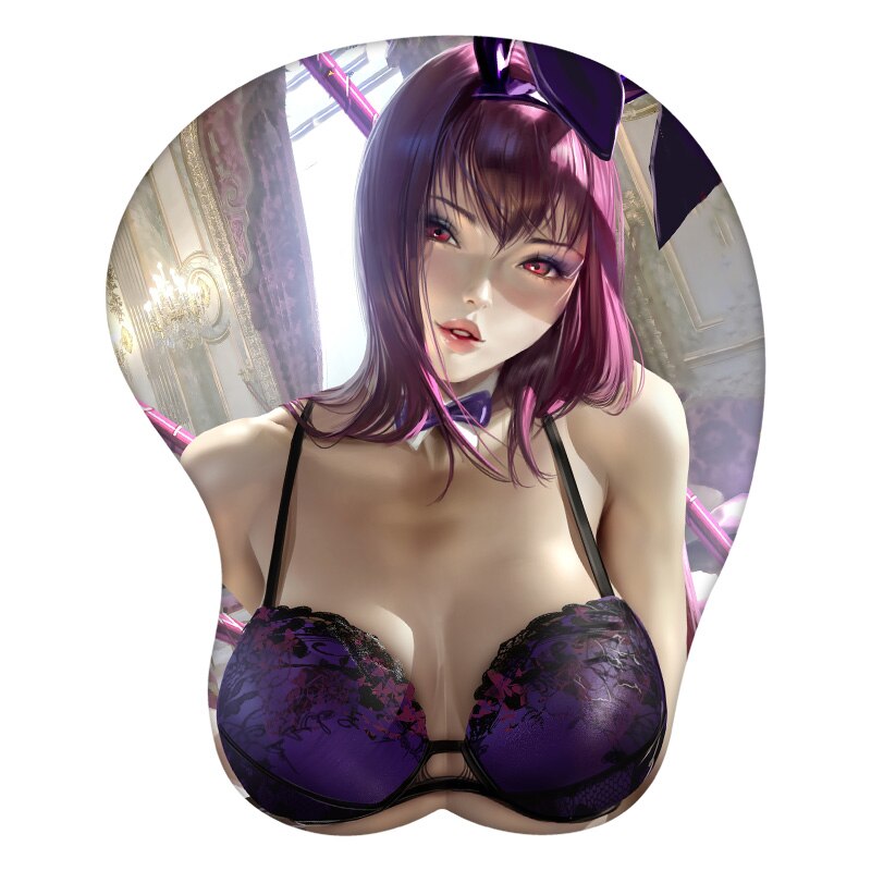 Tapis de souris 3D Fate/Stay Night Scathach Repose-poignet Anime Tapis de souris de jeu créatif en silicone