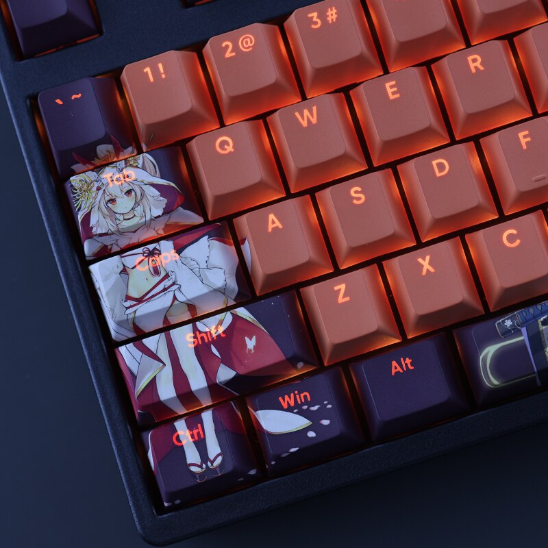 108 Keys/set Azur Lane IJN Ayanami Keycap PBT Dye Subbed Backlit Keycaps Anime Gaming Key Caps For ANSI 61 87 104 108 Layouts