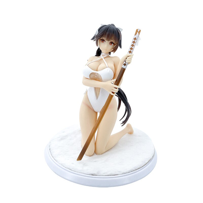 19CM IJN Takao Japan Anime Azur Lane Figure IJN Takao Sexy Swimsuit Kneeling Beach Doll Model PVC Gift Toys Collection Ornament