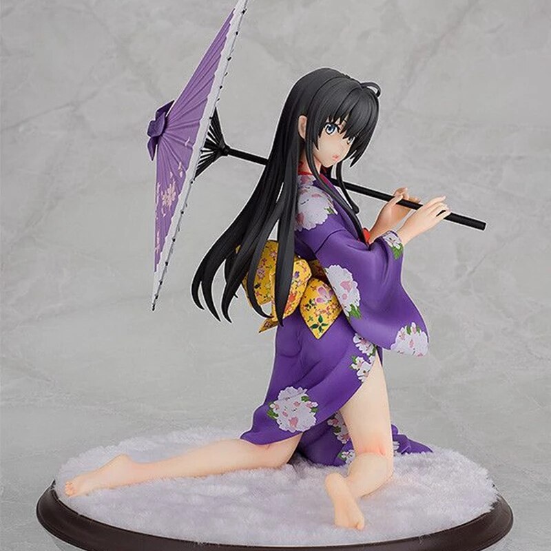 Figurine d'anime japonais Yukinoshita Yukino Kimono sexy à genoux 12 cm Modèle de poupée Bureau Collection statique Cadeau Ornement Jouets