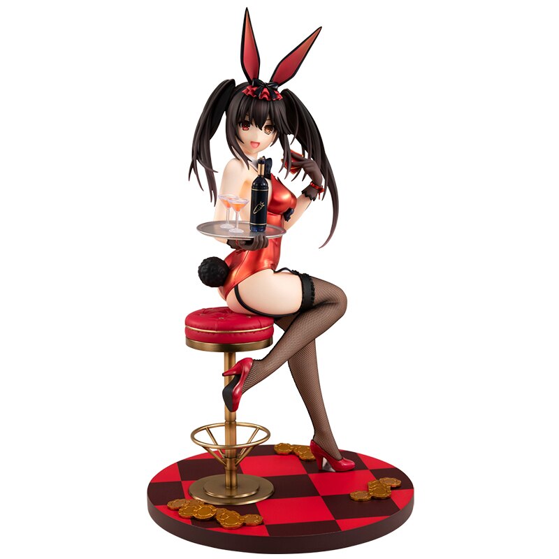 B-STYLE Date A Live White Queen Sexy Anime Figure FREEing Date A Bullet Bunny Girl Action Figure Kurumi Tokisaki Figure Doll Toy