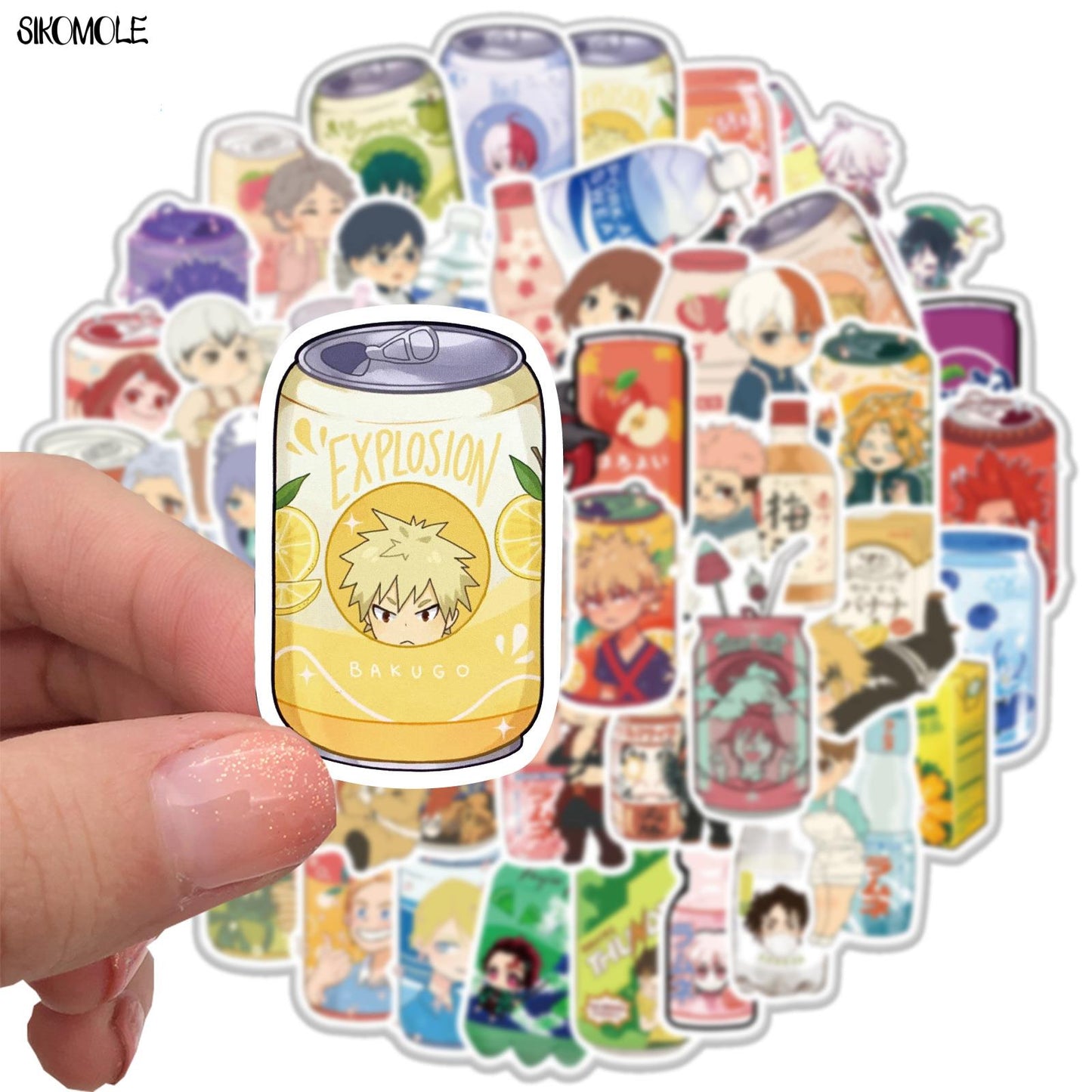 10/30/50PCS Mix Anime Drinks Characters Stickers Cartoon Beverage Bottle DIY Toy Guitar Motor Luggage Decals Graffiti Sticker F5