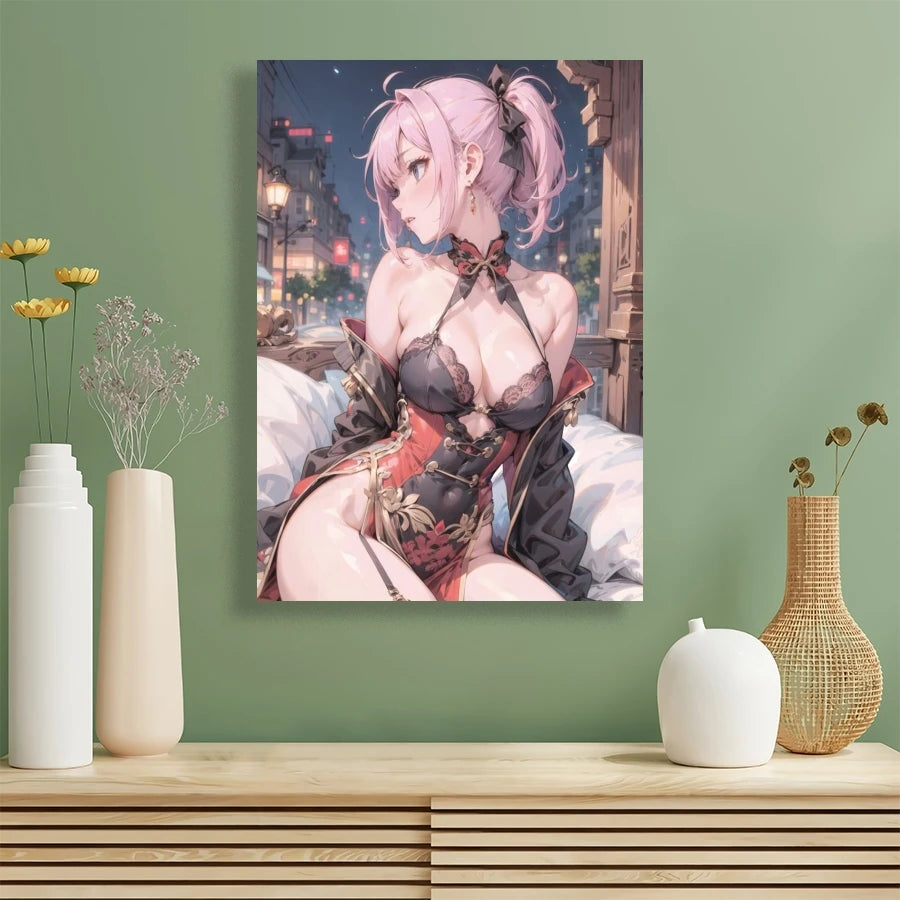 Hot Sexy Beauty Canvas Wall Art, Cute Lady Canvas Poster, Cartoon Anime Prints Poster For Living Room Home Decor Frameless