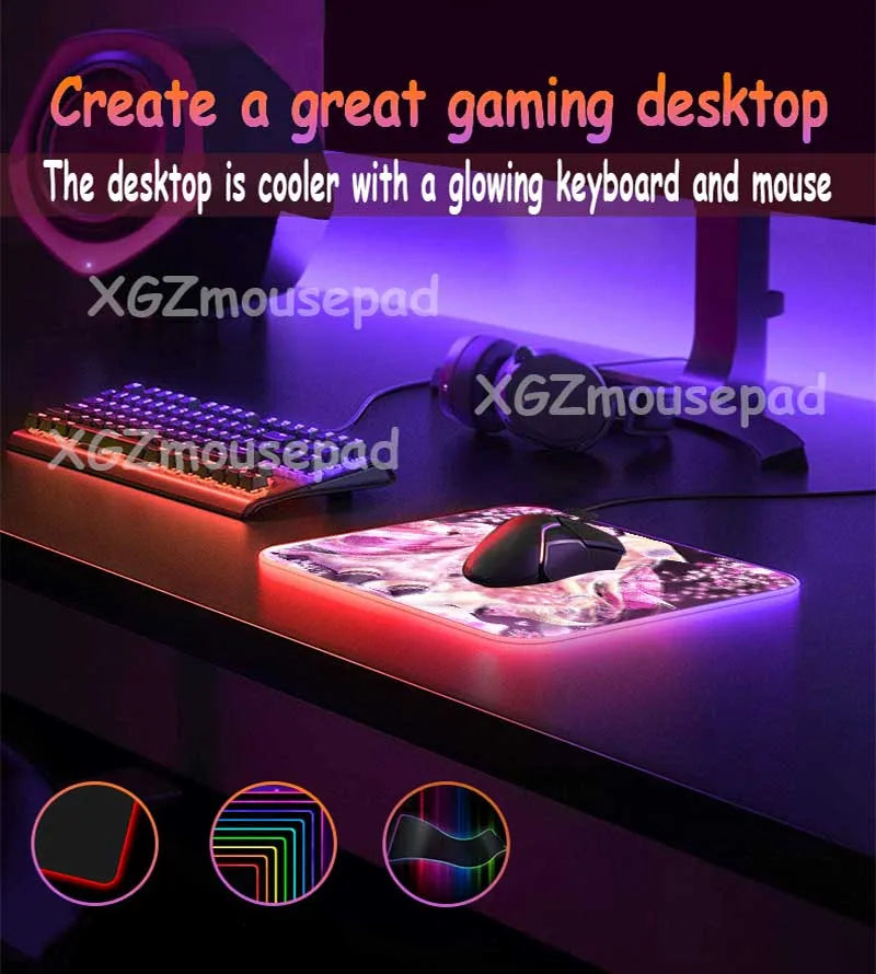 RGB Mouse Pads Sexy RGB Glowing Mouse mats Computer Desk Mat Send USB Interface Charger Advanced Backlight MousePad