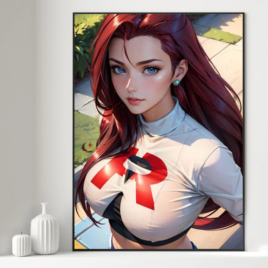 Hot Sexy Beauty Canvas Wall Art, Anime Girl Canvas Poster, Cartoon Anime Prints Poster For Living Room Home Decor Frameless