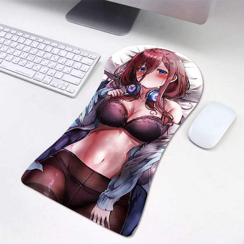 2022 New humanoid mouse pad  computer beauty chest 3d three-dimensional mouse pad wrist guard silicone wrist pad anime custom