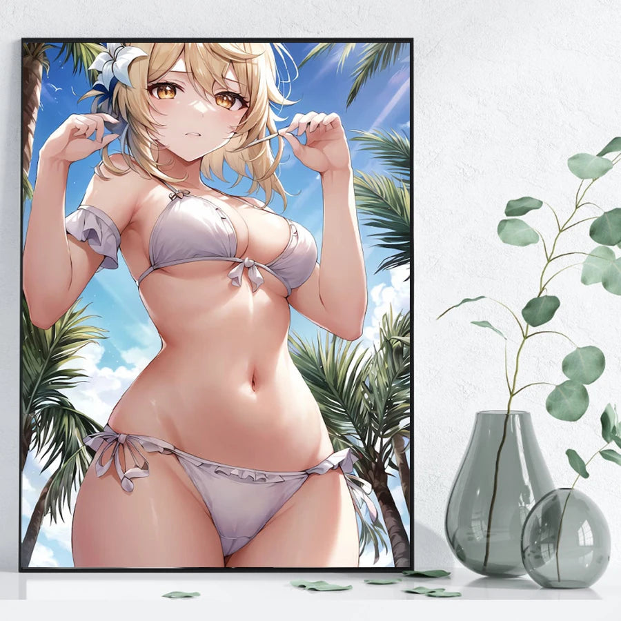 Art mural sur toile de beauté sexy et chaude, affiche sur toile de fille en bikini, affiche d'impression d'anime de dessin animé pour la décoration de la maison du salon sans cadre