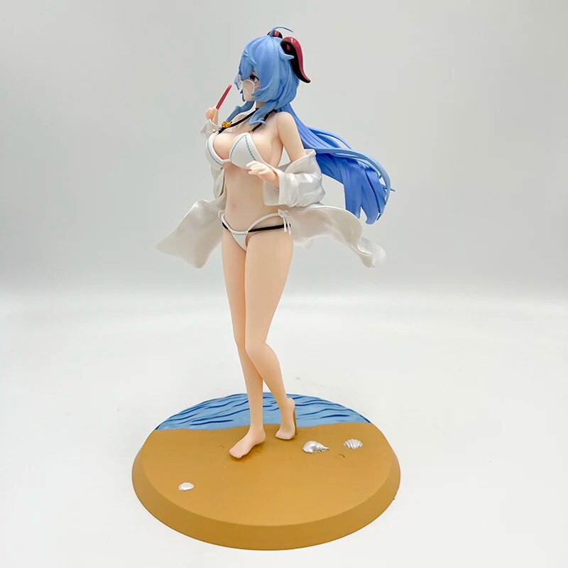 25cm Genshin Impact Ganyu Sexy Girl Anime Figure Ganyu Swimsuit Action Figure Hu Tao/Paimon/Klee Figurine Adult Model Doll Toys