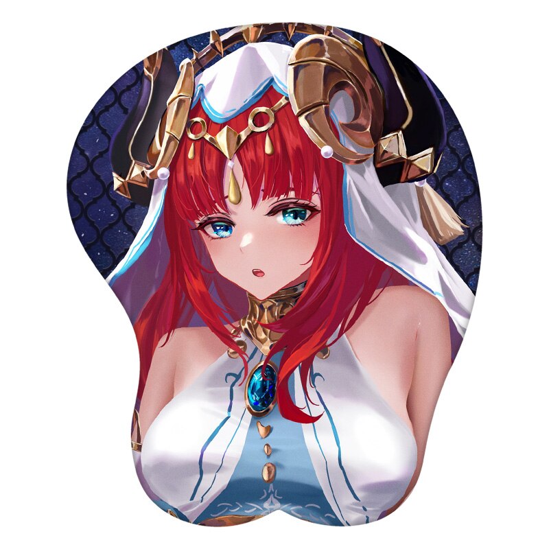 3D Mouse Pad Nilou Genshin Impact Anime Wrist Rest Silicone Sexy Creative Gaming Mousepad Mat