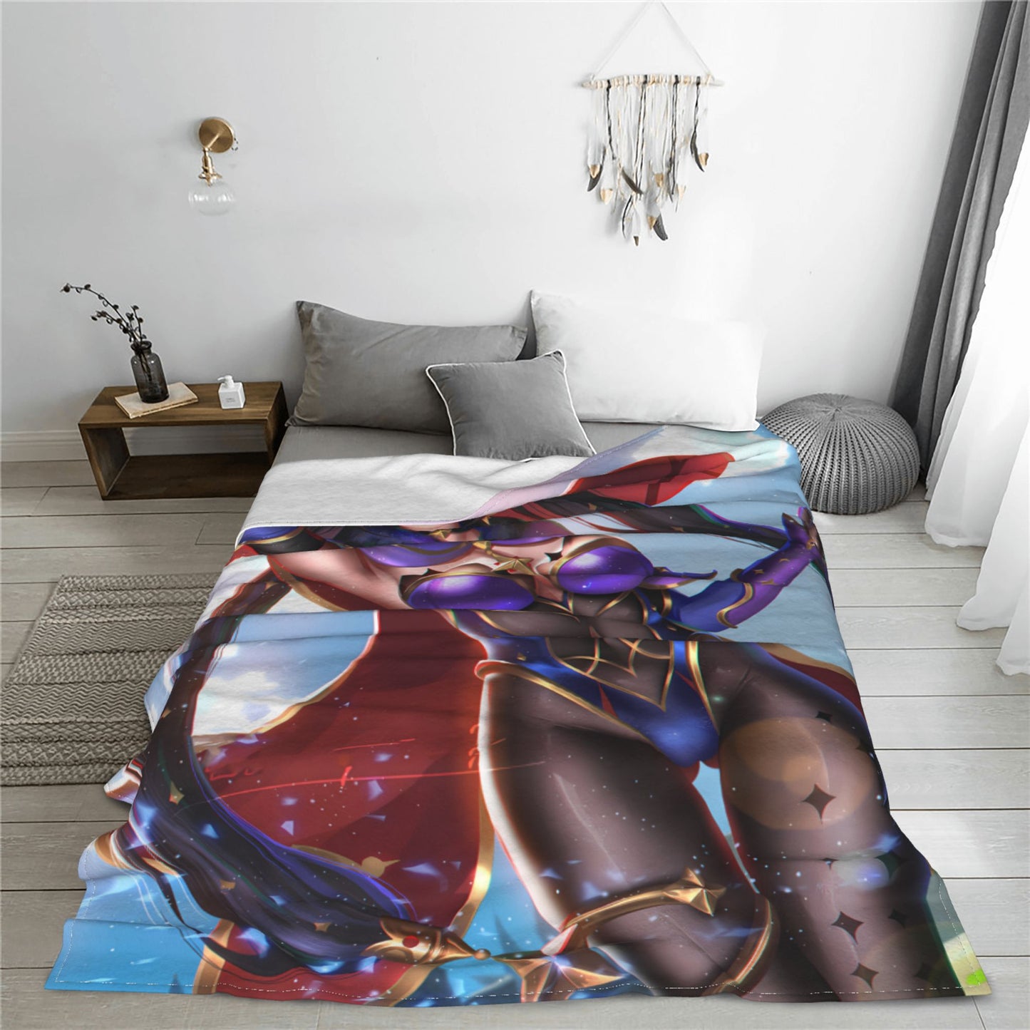 Hot Video Game Genshin Impact Blanket Overwatch Flannel Soft Plush Sofa Bed Throw Anime Otaku Waifu Blankets Gift for Bed Decor