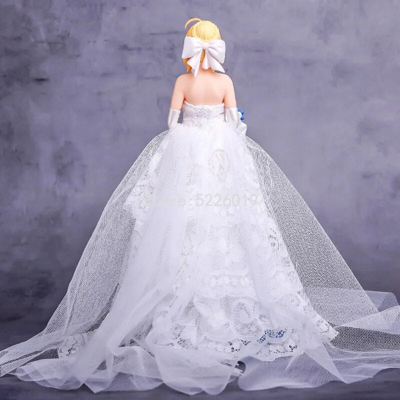 26cm Fate/Stay Night Anime Figure SABER 10th Royal Wedding Dress Ver. Action Figure Saber Bikini Sexy Anime Figurine Model Toys