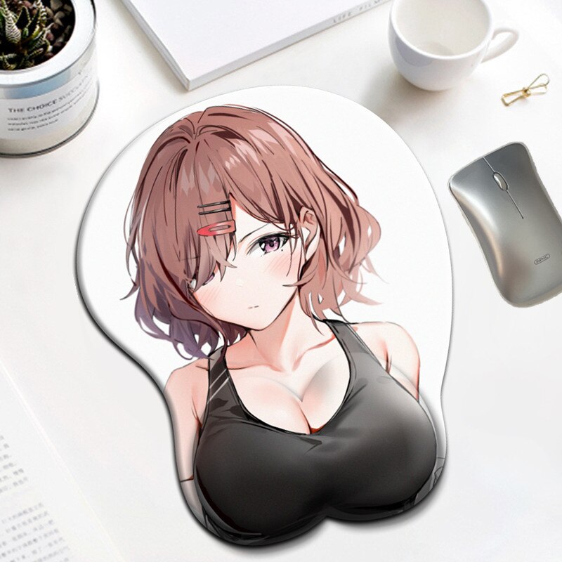 Idolmaster Shiny Colors Higuchi Madoka kawaii desk pad sexy boobs mousepad with wrist rest 3D big oppai anime gaming mouse pad