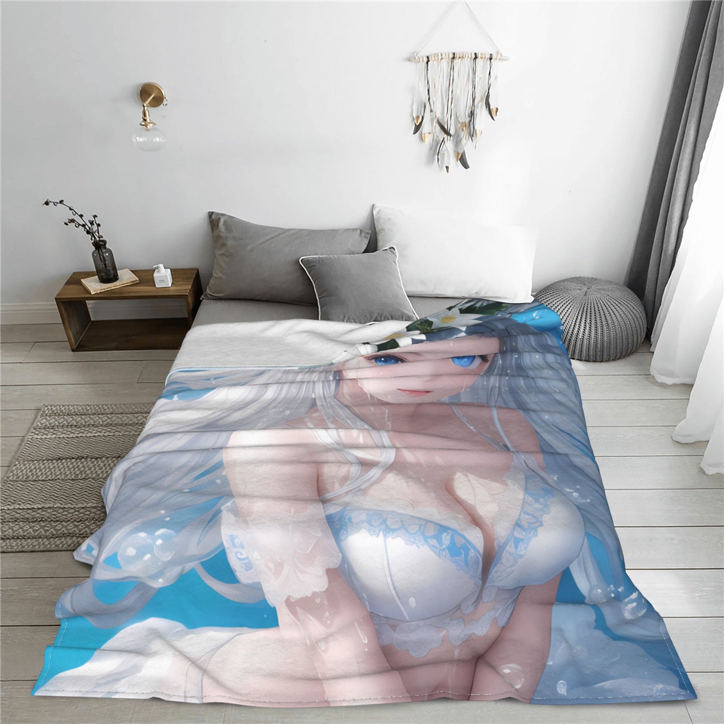 Cute Anime Girls Blanket Cartoon HD Single Mattress Aldult Sofa Bed Set Flannel for Children Teen Covers Bedding Blankets Gifts