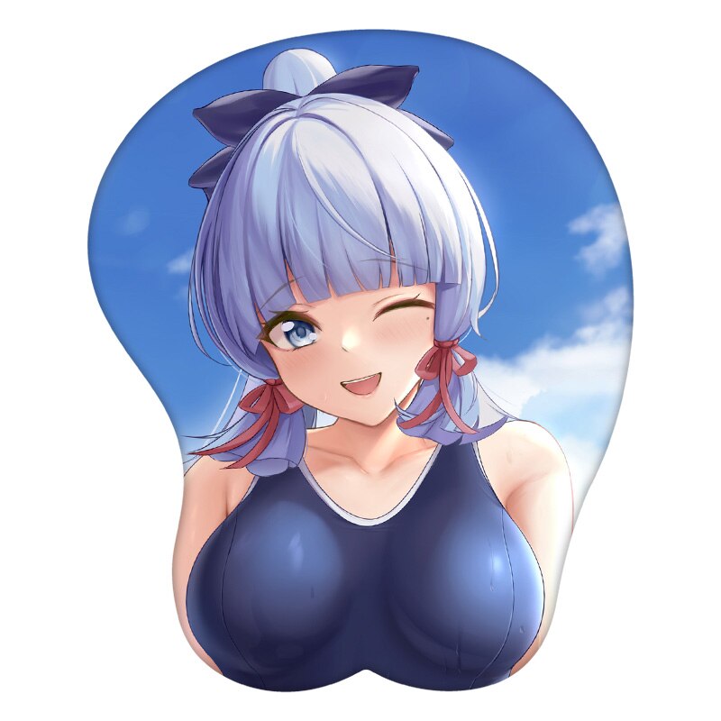 3D Mouse Pad Kamisato Ayaka Genshin Impact  Anime Wrist Rest Silicone Sexy Creative Gaming Mousepad Mat