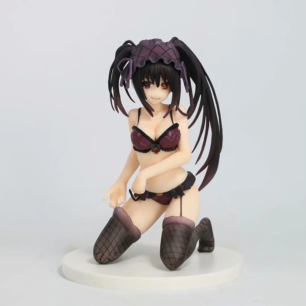 16CM Anime Figure Tokisaki Kurumi Japanese DATE A LIVE Sexy Swimsuit Kneeling Model Dolls Toy Gift Collect Boxed Ornaments PVC