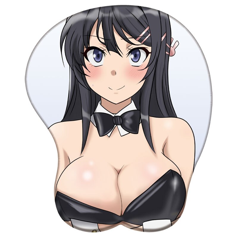 Anime Popular Female Lead Wrist Support Mousepad Albedo Mai Yumeko 3D Silicone Mouse Pad Megumin Sexy Oppai Wrist Rest MousePad