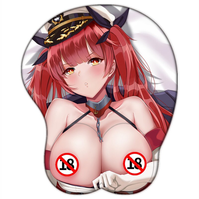 Azur Lane honolulu 3D Sexy Big Breast Mouse Pad Non-slip Mat Cute Oppai Mousepad with Soft Wrist Rest Silicone