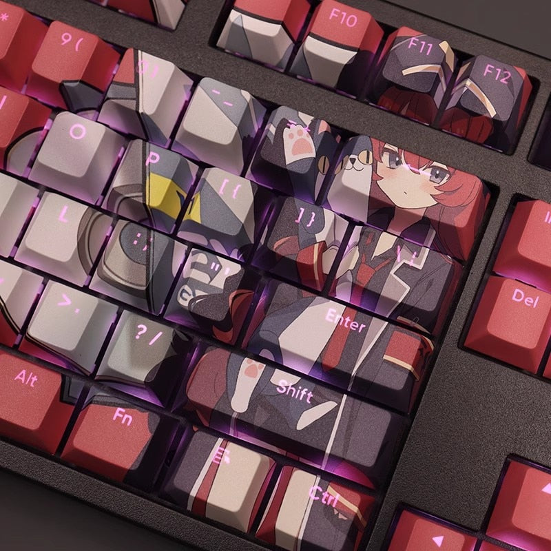 108 Keys/set Blue Archive Natsume Iroha Keycap PBT Backlit Keycaps Cartoon Anime Gaming Key Caps For ANSI 61 87 104 108 Keyboard