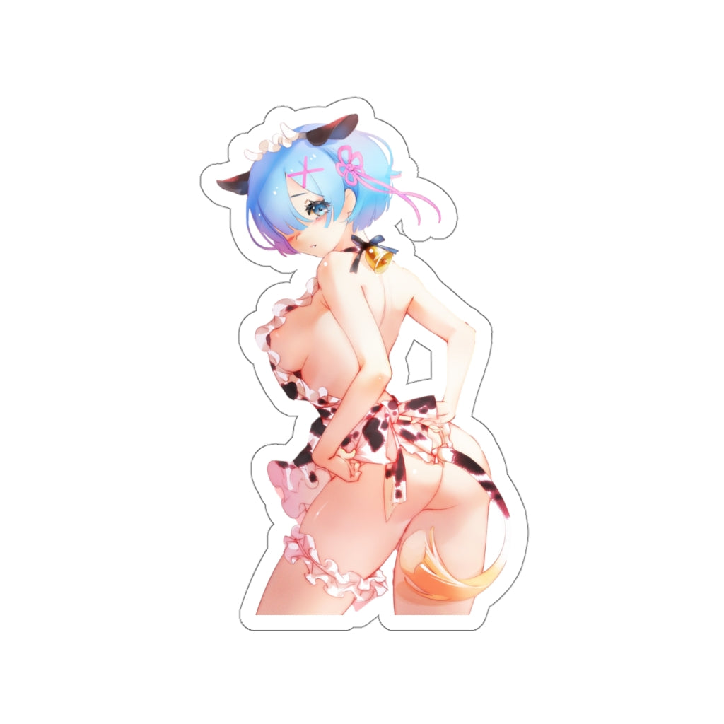 Re Zero Rem Sexy Cow Girl Apron Waterproof Sticker - Ecchi Vinyl Decal