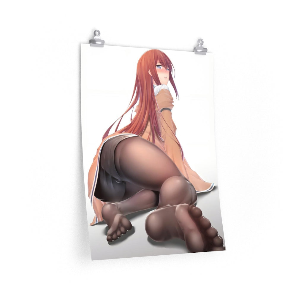 Affiche sexy pieds de Makise Kurisu Steins Gate Ecchi - Affiche verticale mate de qualité supérieure obscène - Art mural pour adultes