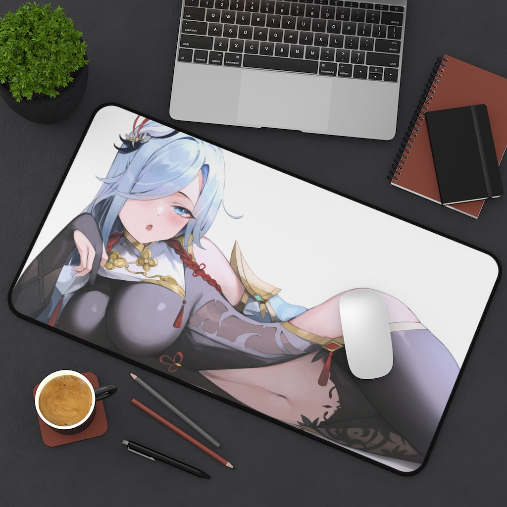 Genshin Impact Sexy Shenhe Desk Mat - Non Slip Mousepad