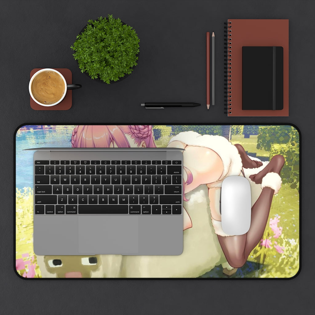 Minecraft Sexy Mousepad - Sheep Waifu Gaming Desk Mat - Large Ecchi Mouse Pad