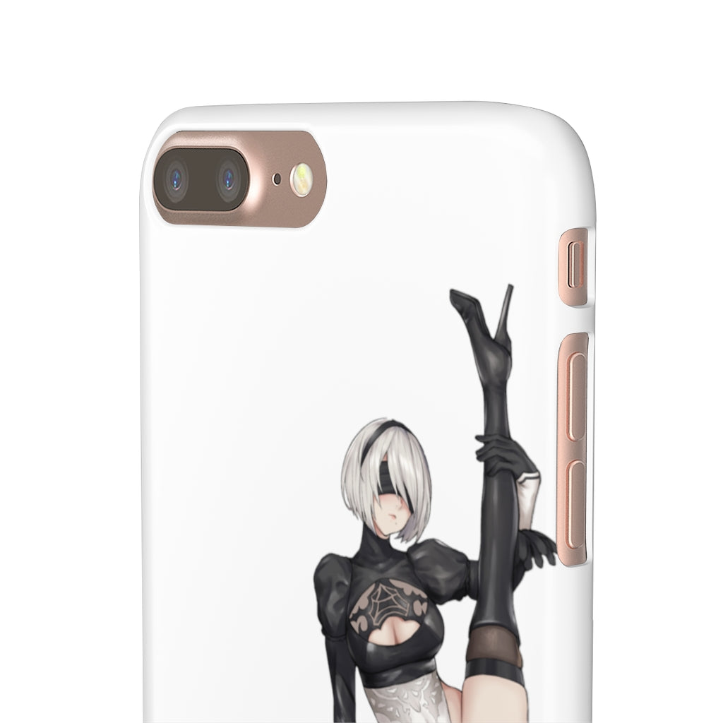 Nier Automata 2B Split Anime Phone Case -  Kawaii Aesthetic Snap Case