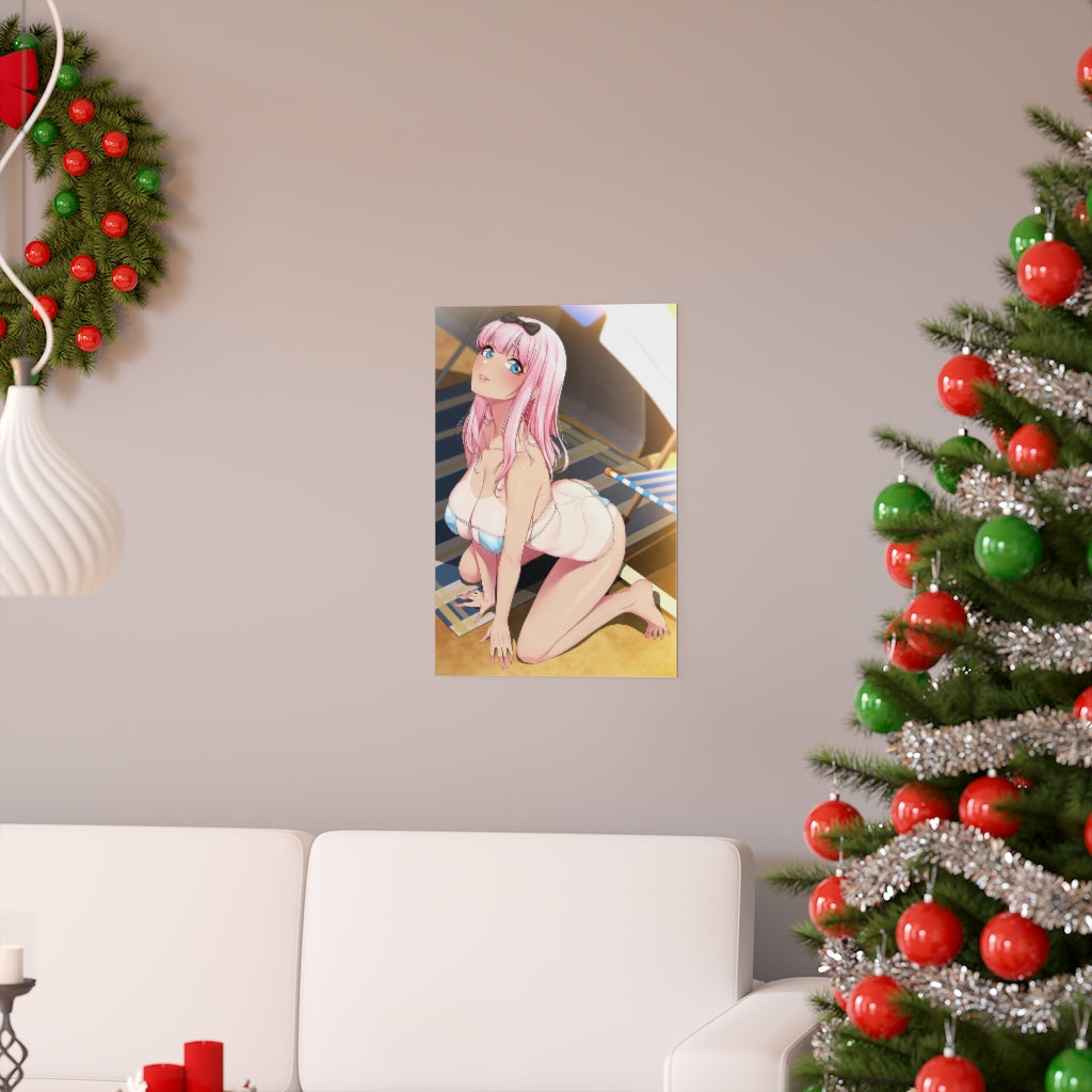 Sexy Bikini Chika Fujiwara Tan Lines Kaguya Sama Love is War Poster - Lewd Premium Matte Vertical Poster - Adult Wall Art