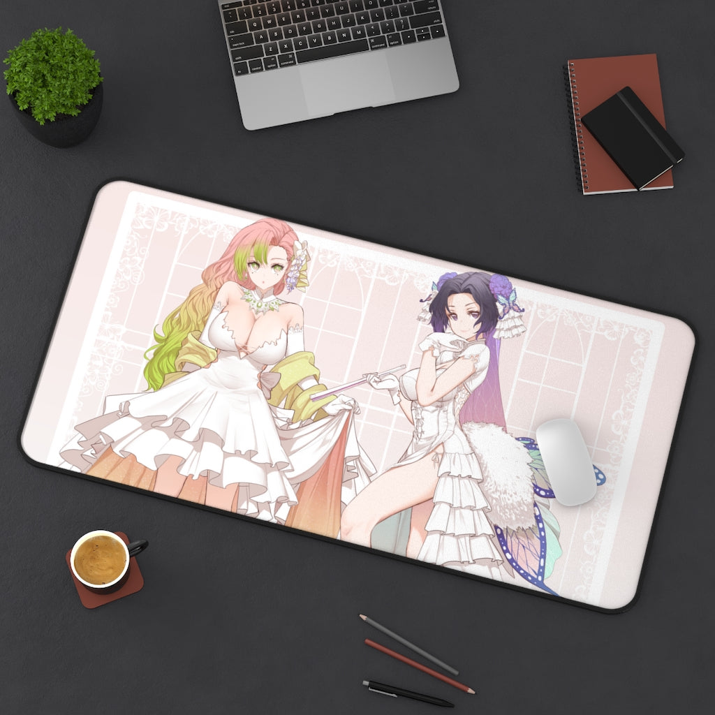 Sexy Brides Waifus Kanroji Mitsuri Kochou Shinobu Desk Mat - Demon Slayer Mousepad - Anime Girls Playmat