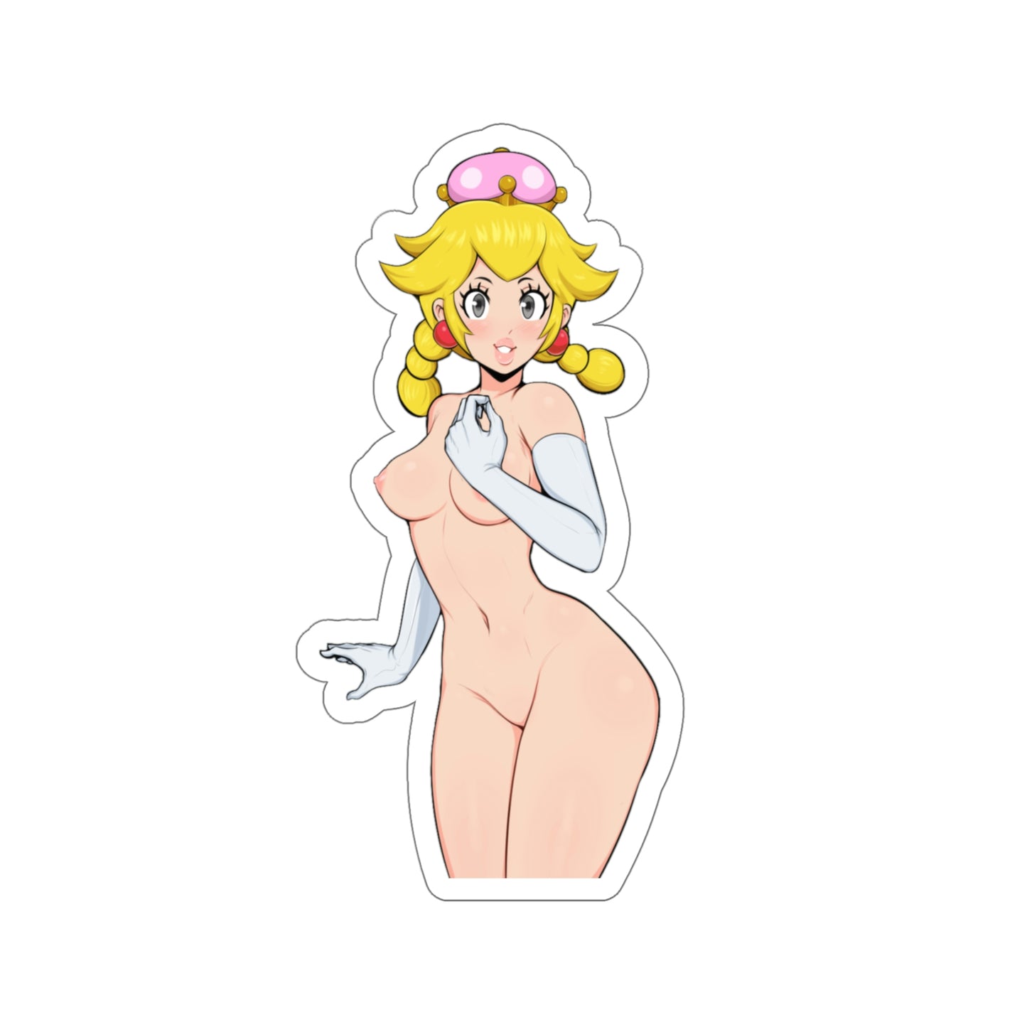 Nude Peachette Super Mario Waterproof Sticker - Ecchi Vinyl Decal