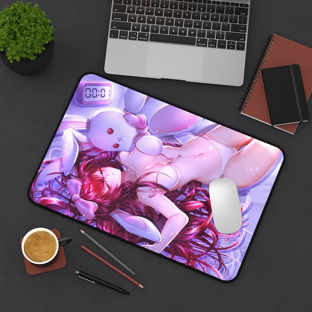 Elsword Sexy Mousepad - White Lingerie Elesis Desk Mat - Ecchi Playmat