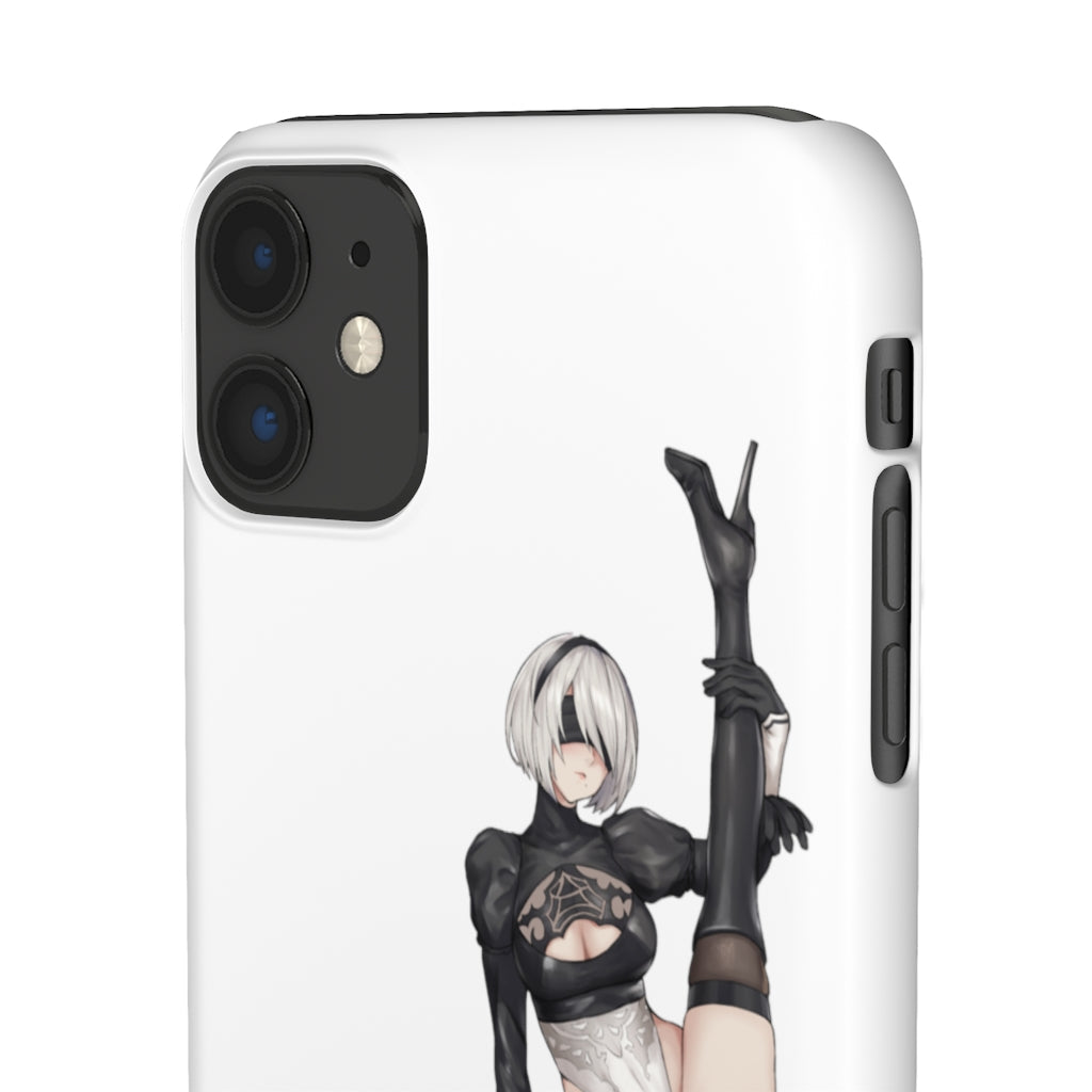 Nier Automata 2B Split Anime Phone Case -  Kawaii Aesthetic Snap Case