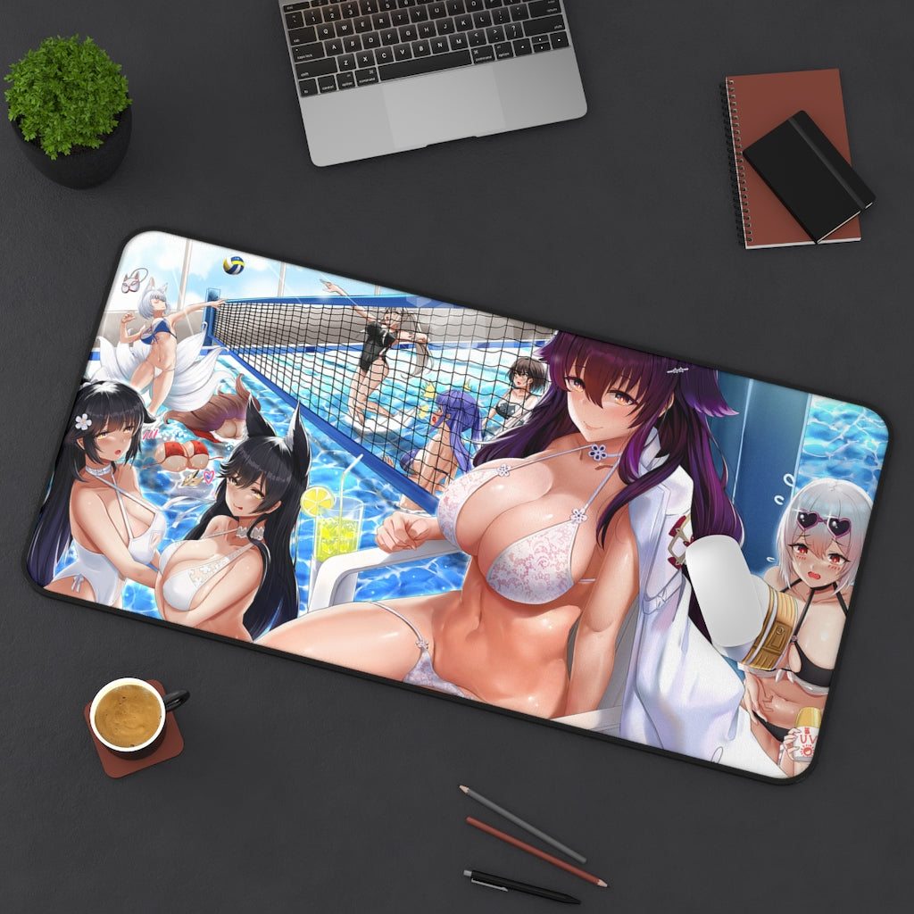 Large Anime Ecchi Desk Mat | Waterpolo Azur Lane Waifus | Big Gaming Mousepad - MTG Playmat