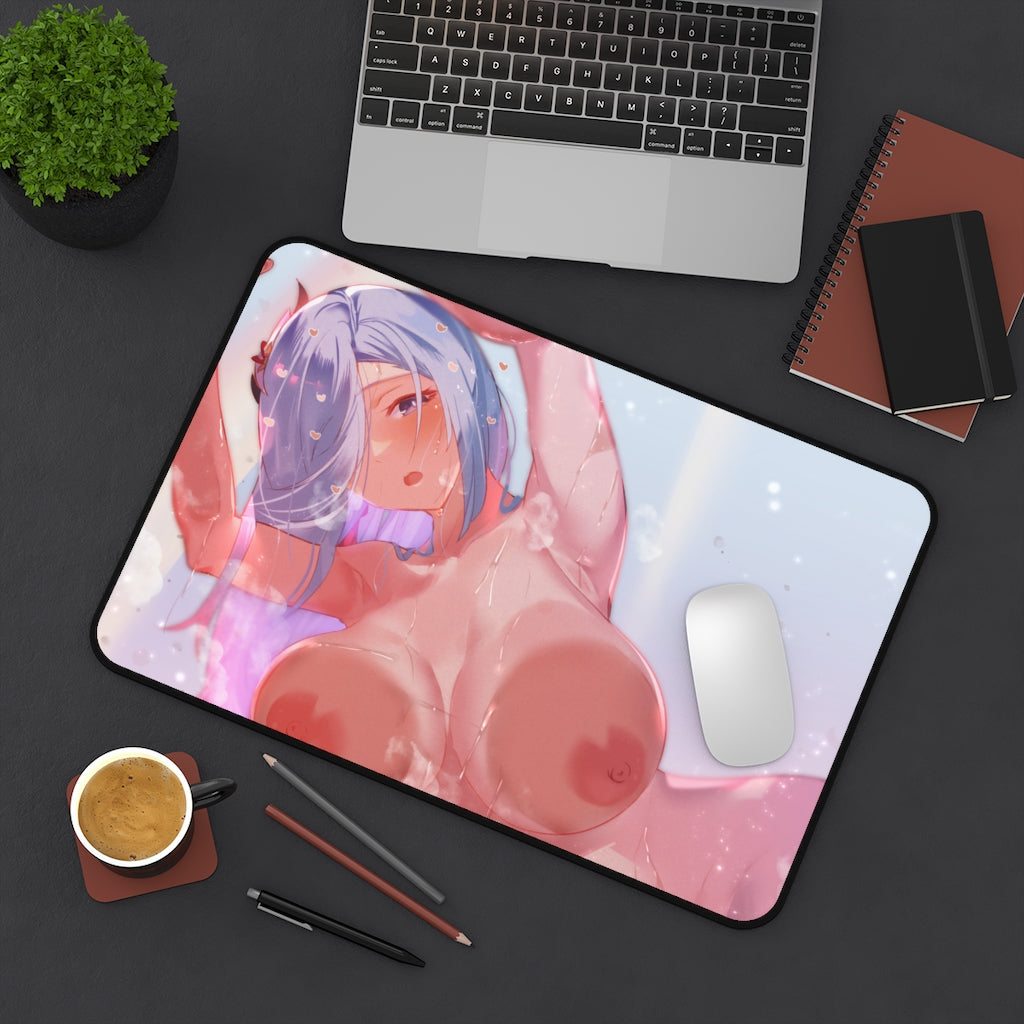 Nude Tits Shenhe Genshin Impact Desk Mat - Non Slip Mousepad