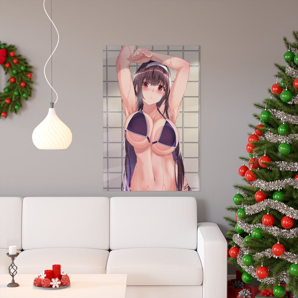 Utaha Kasumigaoka Saekano How to Raise a Boring Girlfriend Big Boobs Bikini Poster - Lewd Premium Matte Vertical Poster - Adult Wall Art