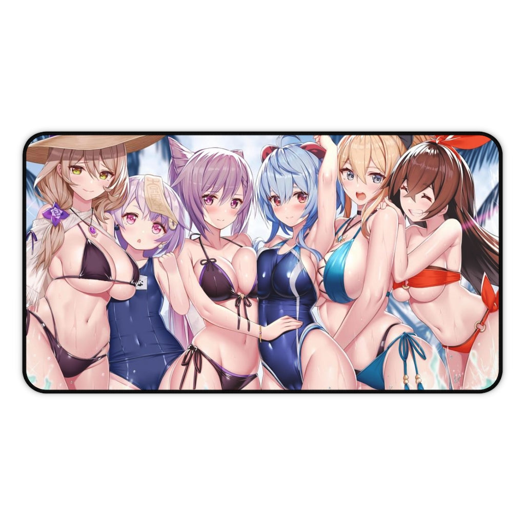 Genshin Impact Girls in Bikini Mousepad - Large Ecchi Desk Mat - MTG Playmat