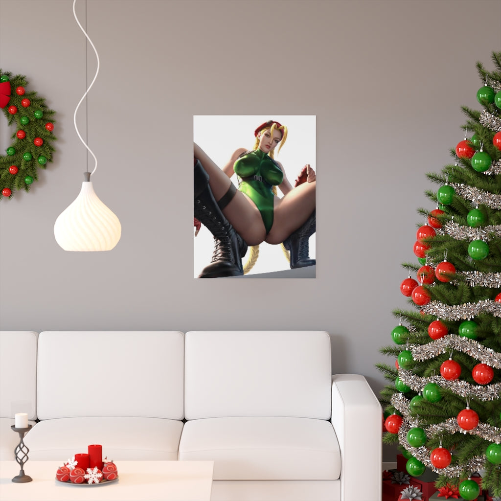 Sexy Cammy Street Fighter Poster - Lewd Premium Matte Vertical Poster - Adult Wall Art