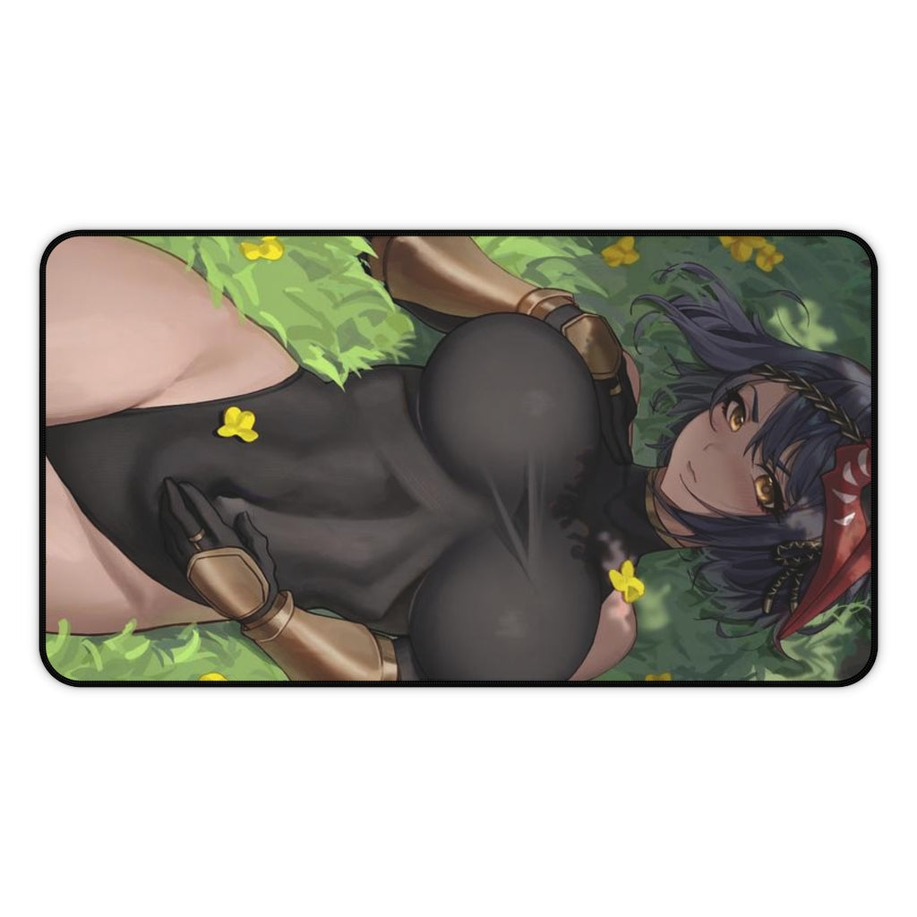 Genshin Impact Kujou Sara Big Boobs Bodysuit Desk Mat - Non Slip Mousepad