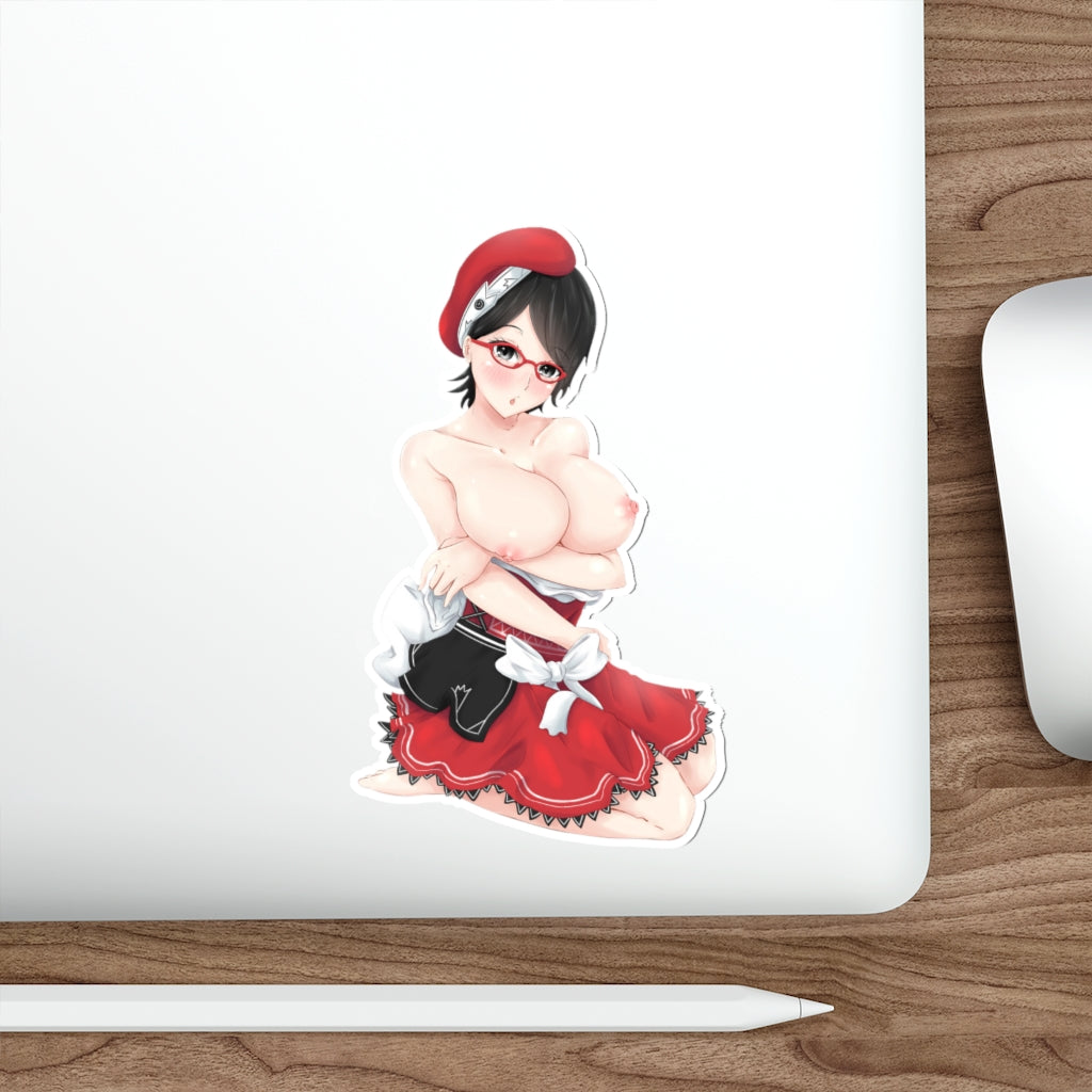 Uchiha Sarada Naruto Topless Waifu Waterproof Sticker - Ecchi Vinyl Decal