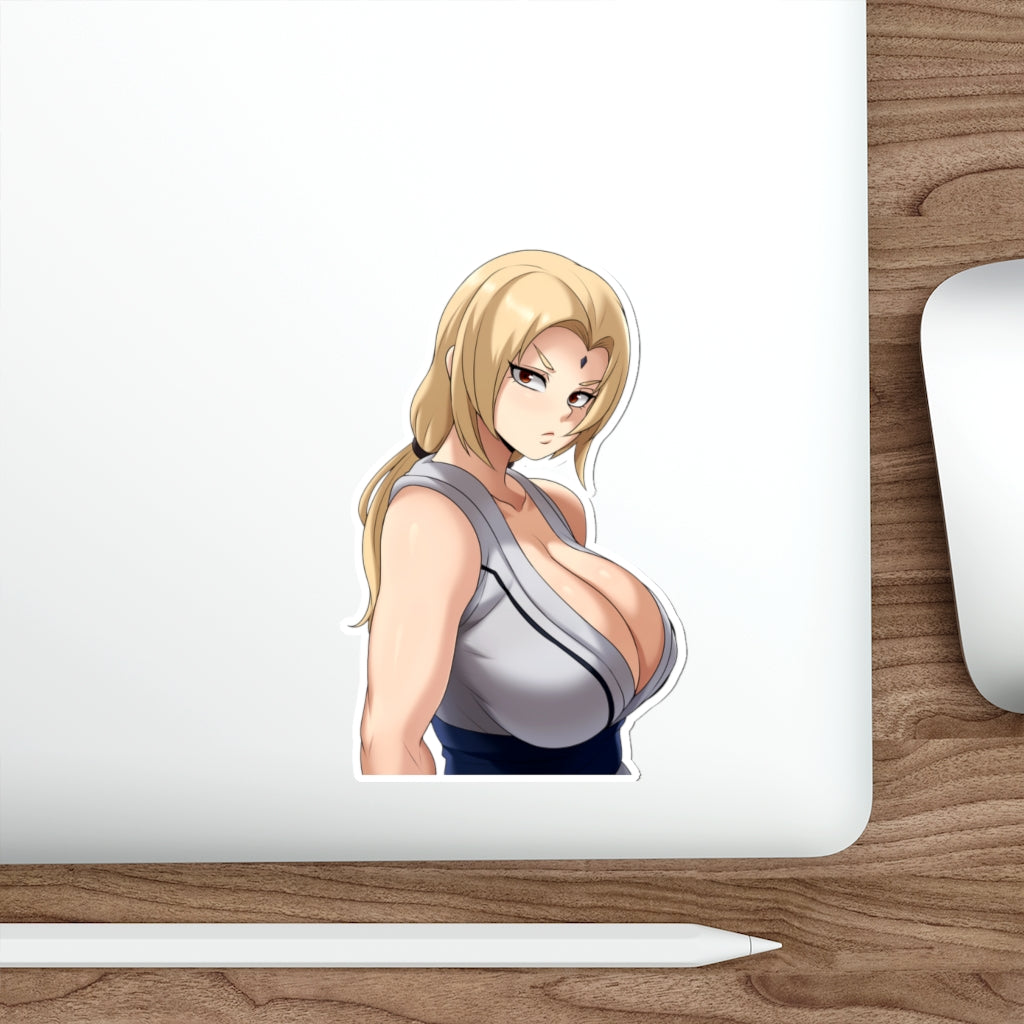 Busty Tsunade Naruto Peeker Waterproof Sticker - Ecchi Vinyl Decal