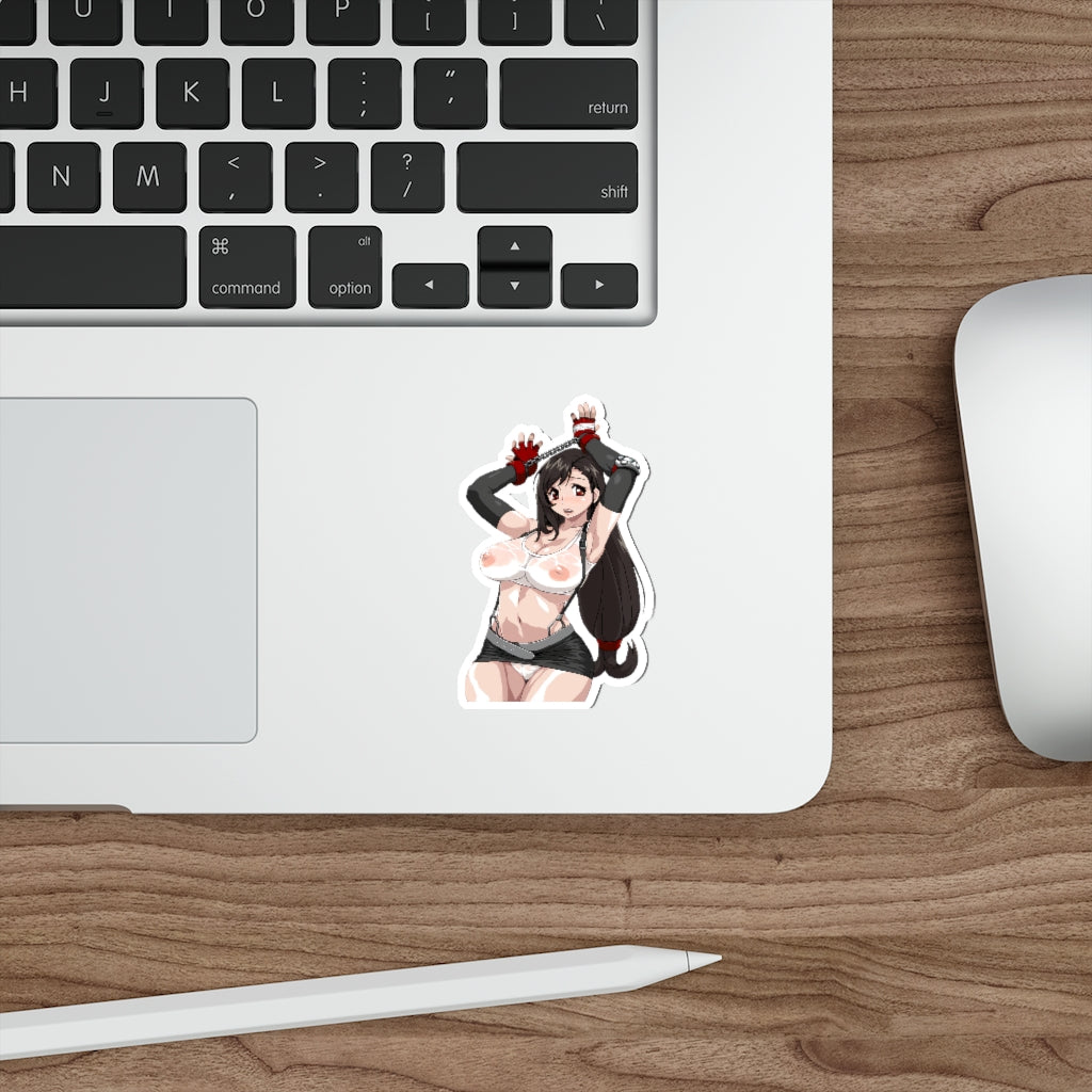 Pixel Art Sexy Tifa Lockhart Final Fantasy 7 Wet Tits Waterproof Sticker - Ecchi Vinyl Decal