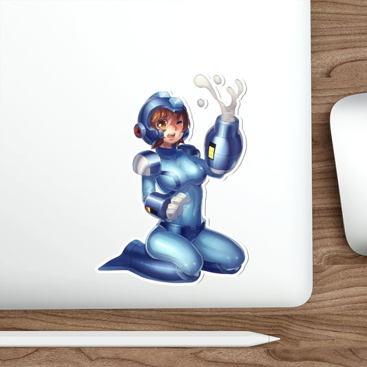 Female Megaman Shoot Waterproof Sticker - Ecchi Vinyl Decal