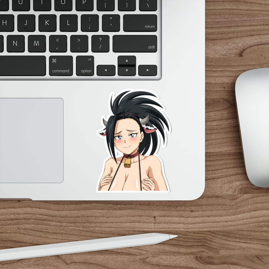 Momo Cow Girl Boobs Peeker Sticker - Car Window Sticker Peeker - My Hero Academia Ecchi Vinyl Car Decal