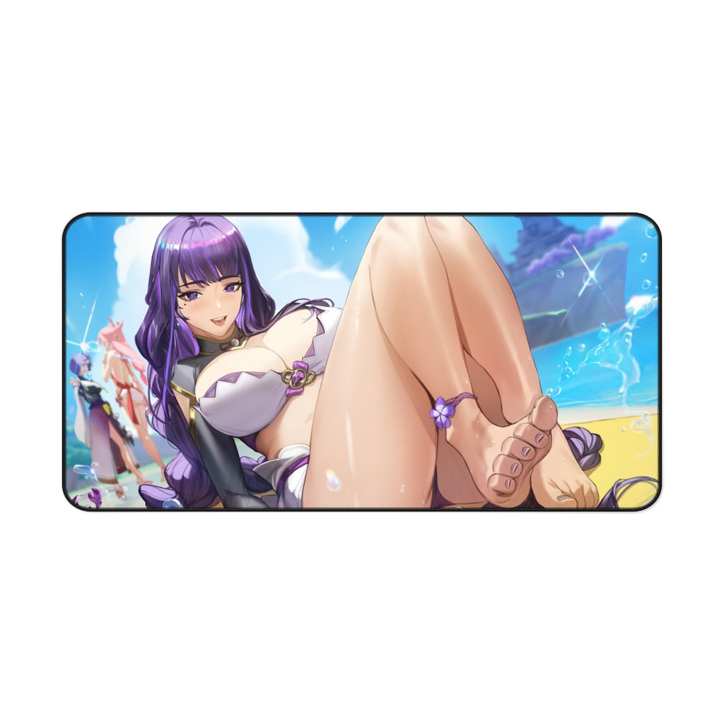 Genshin Impact Raiden Shogun Sexy Feet Desk Mat - Non Slip Mousepad