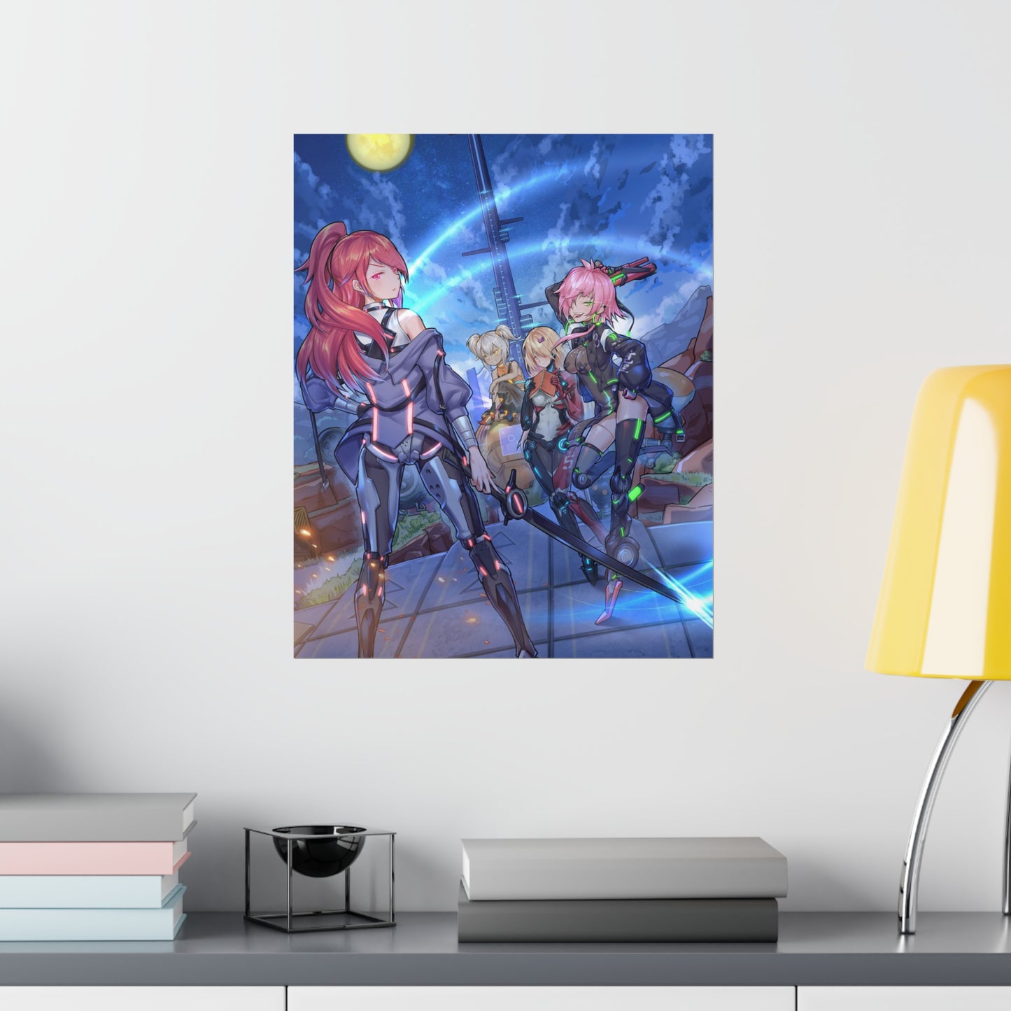 Tower Of Fantasy Neon Waifus Poster - Gaming Decor Wall Art - Premium Matte Vertical Poster