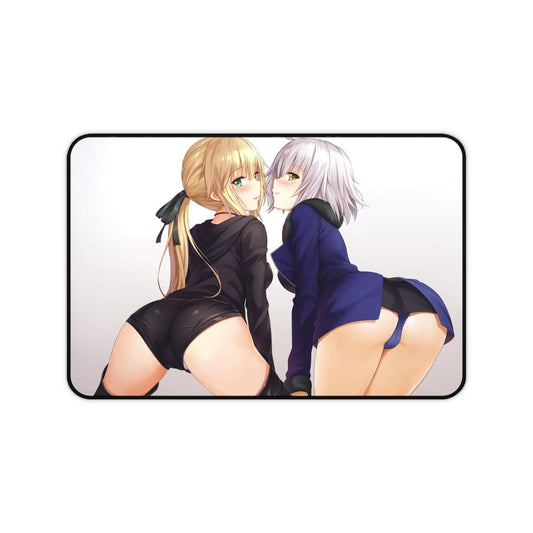 Fate Grand Order Ecchi Mousepad - Sexy Butt Saber And Jeanne D'Arc Alter Large Desk Mat - Playmat