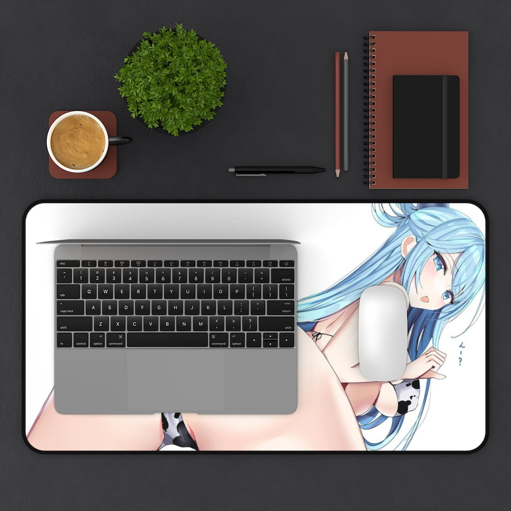 Konosuba Aqua Cow Girl Sexy Mousepad - Huge Ass Desk Mat - Ecchi Anime Playmat