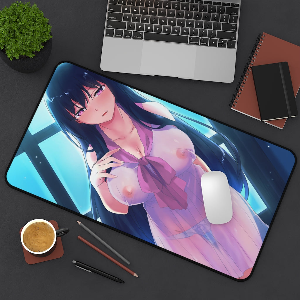 Under One Wing Sexy Mousepad - Jinno Nahoko Anime Desk Mat - Ecchi Gaming Playmat